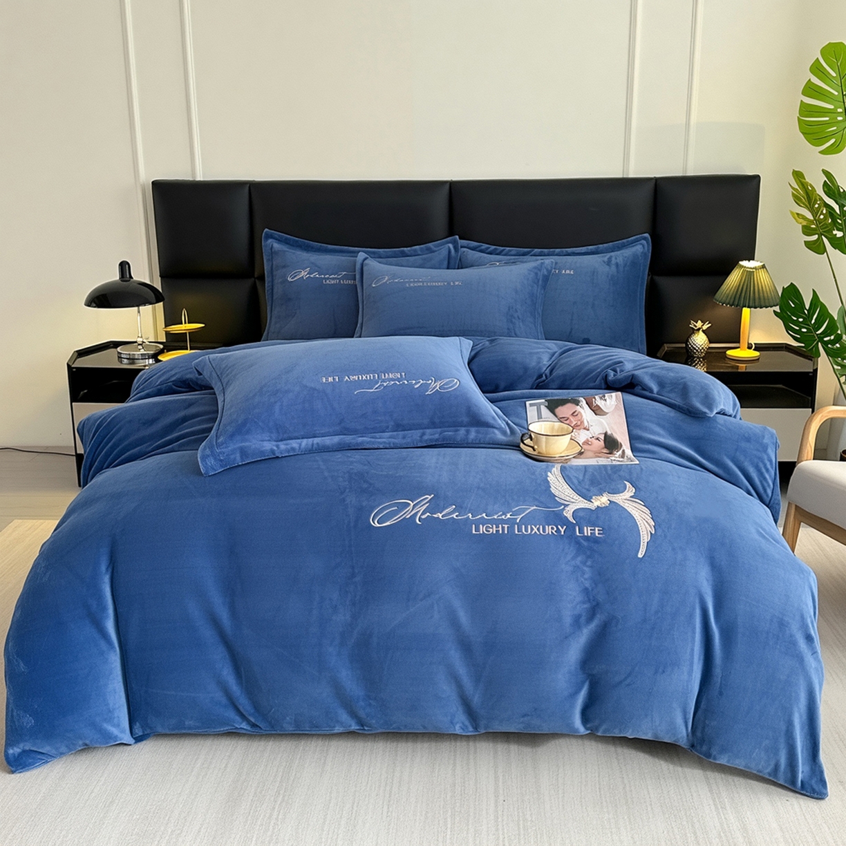 91家纺网 家纺一手货源 找家纺 （总）悦织湾家纺 2025新款牛奶绒纯色刺绣四件套-宽镜