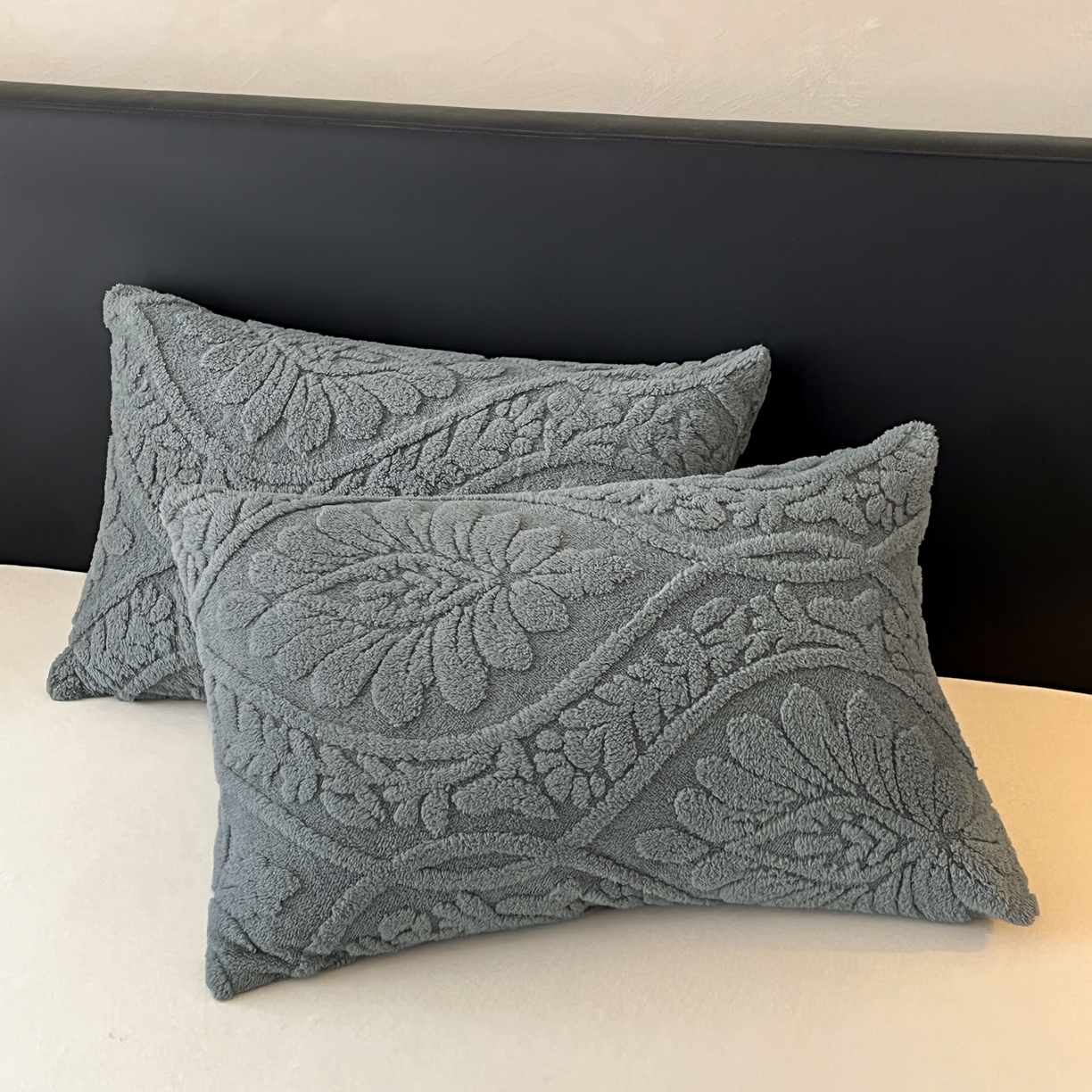 91家纺网 家纺一手货源 找家纺 欧邦 2025新款提塔芙绒绒羊羔绒毛毯-繁花 繁花-深灰