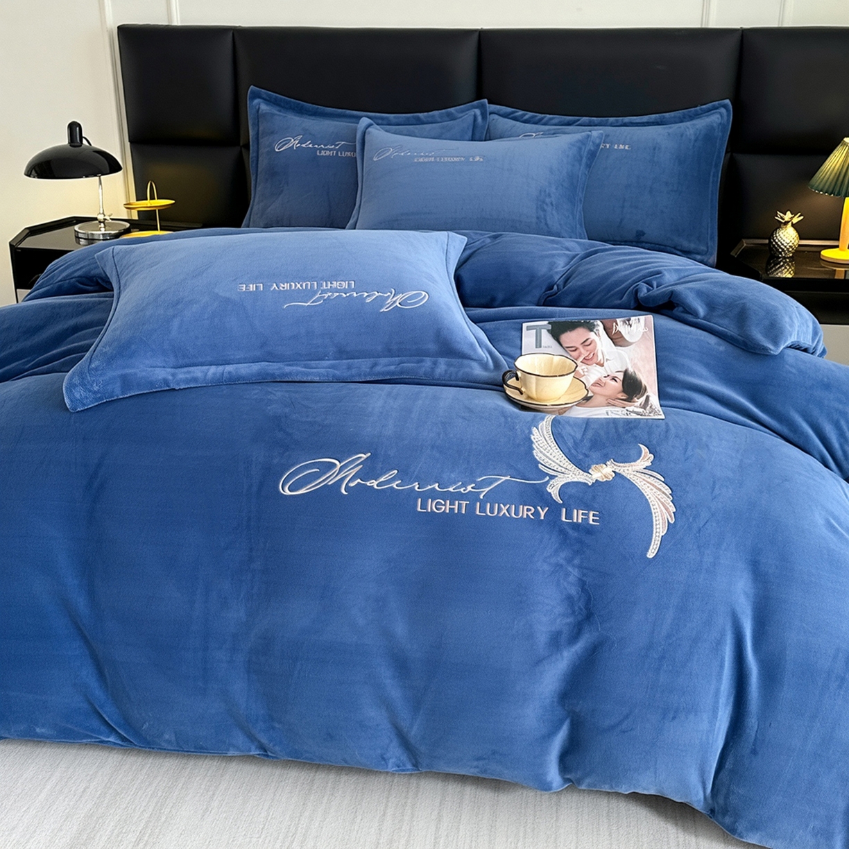 91家纺网 家纺一手货源 找家纺 （总）悦织湾家纺 2025新款牛奶绒纯色刺绣四件套-宽镜