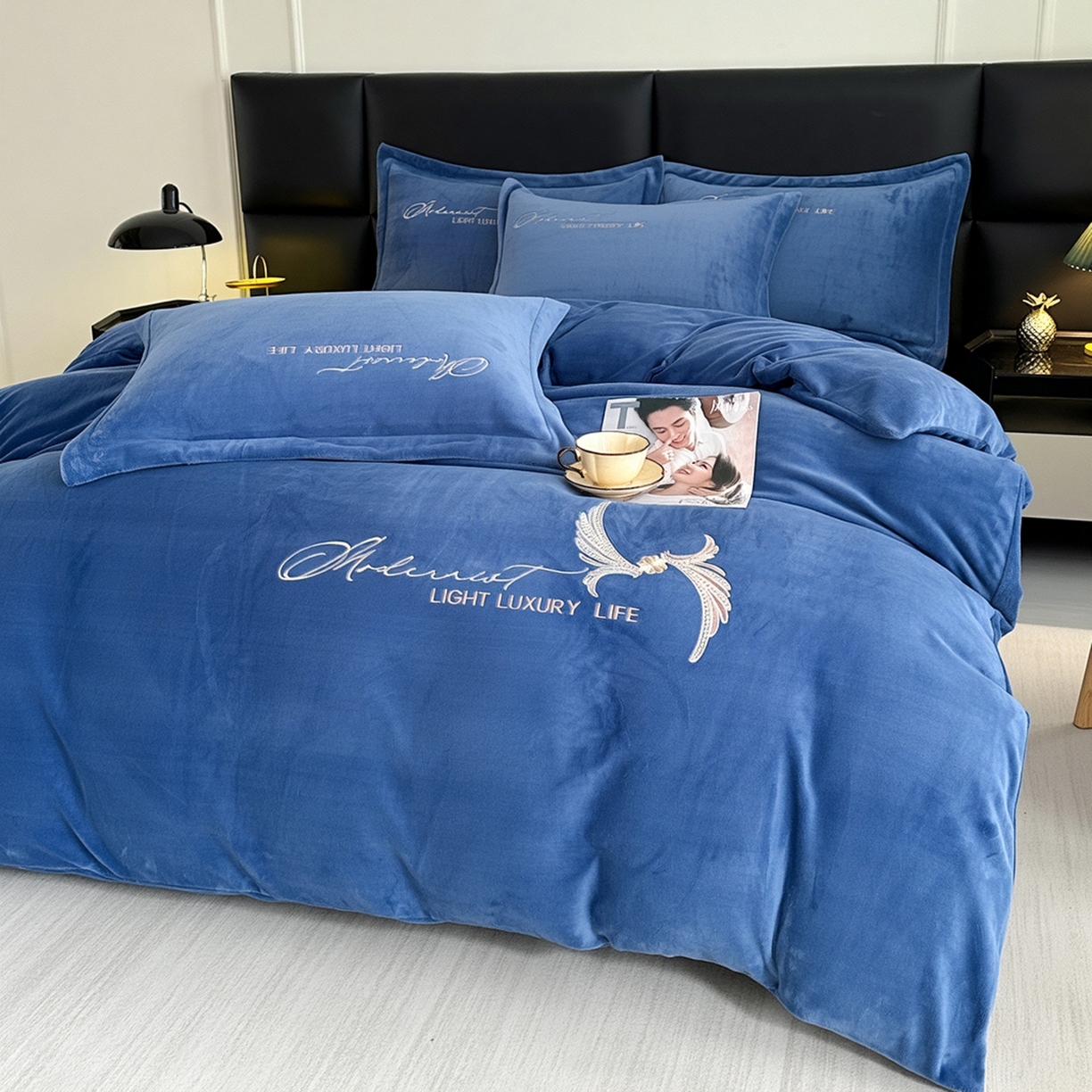 91家纺网 家纺一手货源 找家纺 （总）悦织湾家纺 2025新款牛奶绒纯色刺绣四件套-宽镜