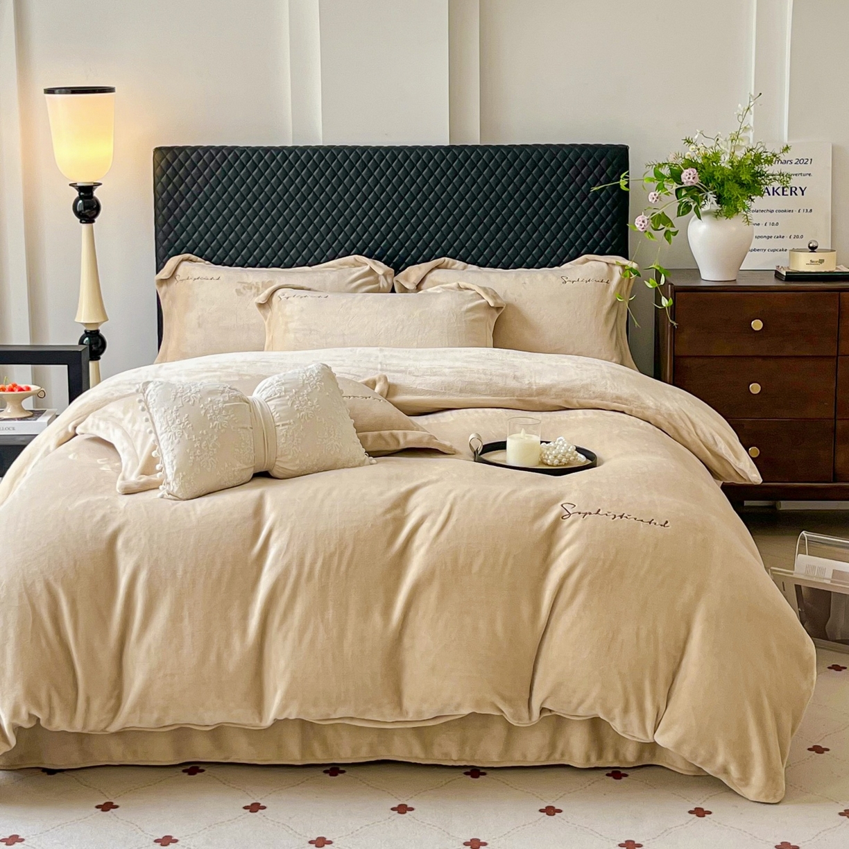 91家纺网 家纺一手货源 找家纺 庭笙 2025新款加厚牛奶绒8斤/9斤纯色蓄热保暖四件套-米莱 米莱-咖