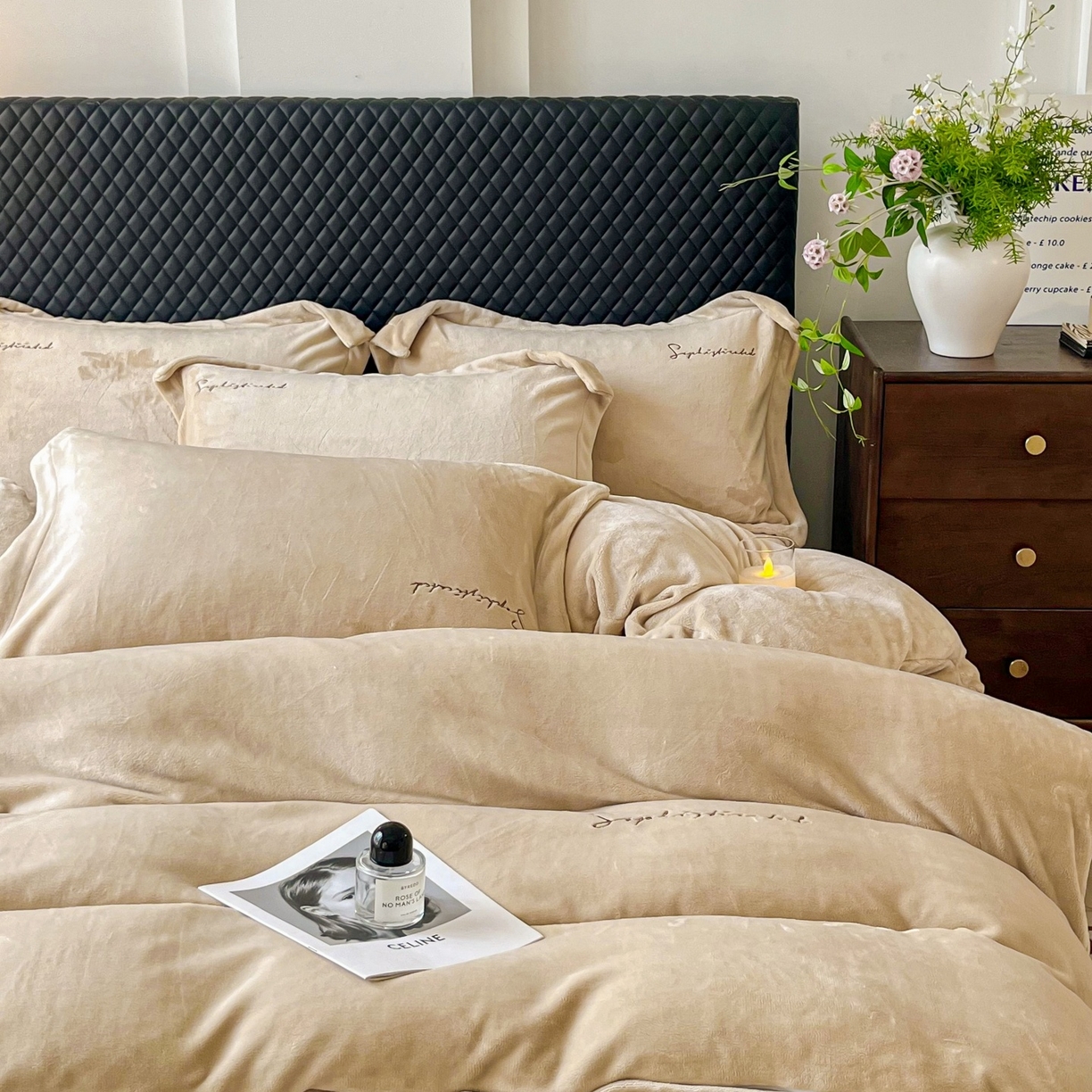 91家纺网 家纺一手货源 找家纺 庭笙 2025新款加厚牛奶绒8斤/9斤纯色蓄热保暖四件套-米莱 米莱-咖