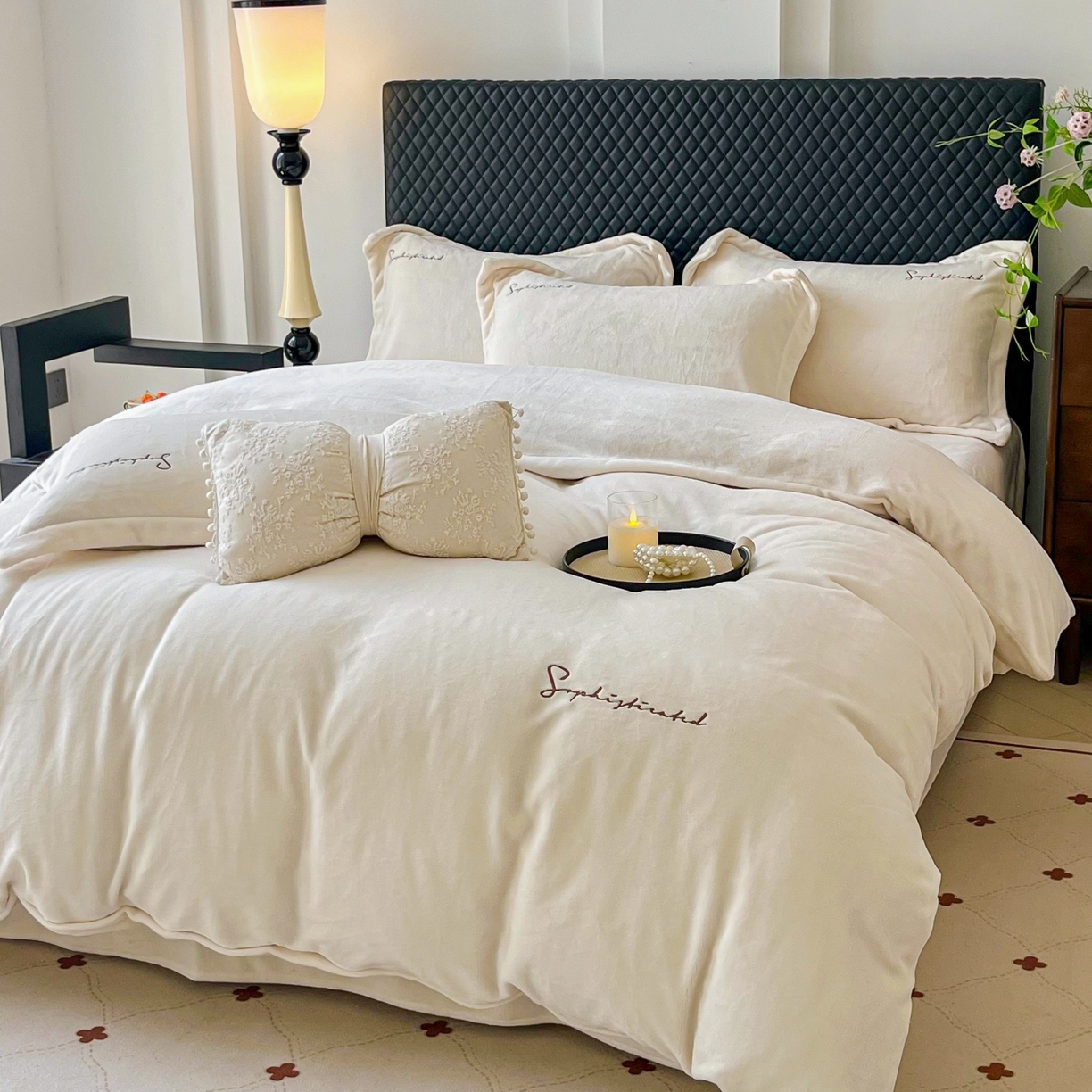 91家纺网 家纺一手货源 找家纺 庭笙 2025新款加厚牛奶绒8斤/9斤纯色蓄热保暖四件套-米莱 米莱-米