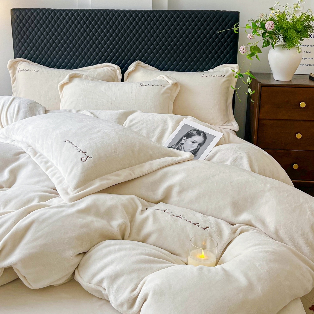 91家纺网 家纺一手货源 找家纺 庭笙 2025新款加厚牛奶绒8斤/9斤纯色蓄热保暖四件套-米莱 米莱-米