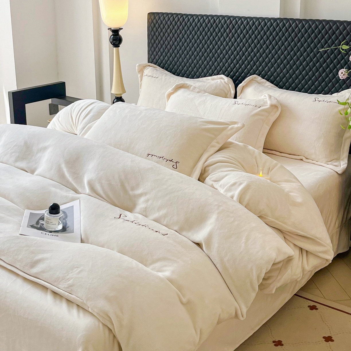 91家纺网 家纺一手货源 找家纺 庭笙 2025新款加厚牛奶绒8斤/9斤纯色蓄热保暖四件套-米莱 米莱-米