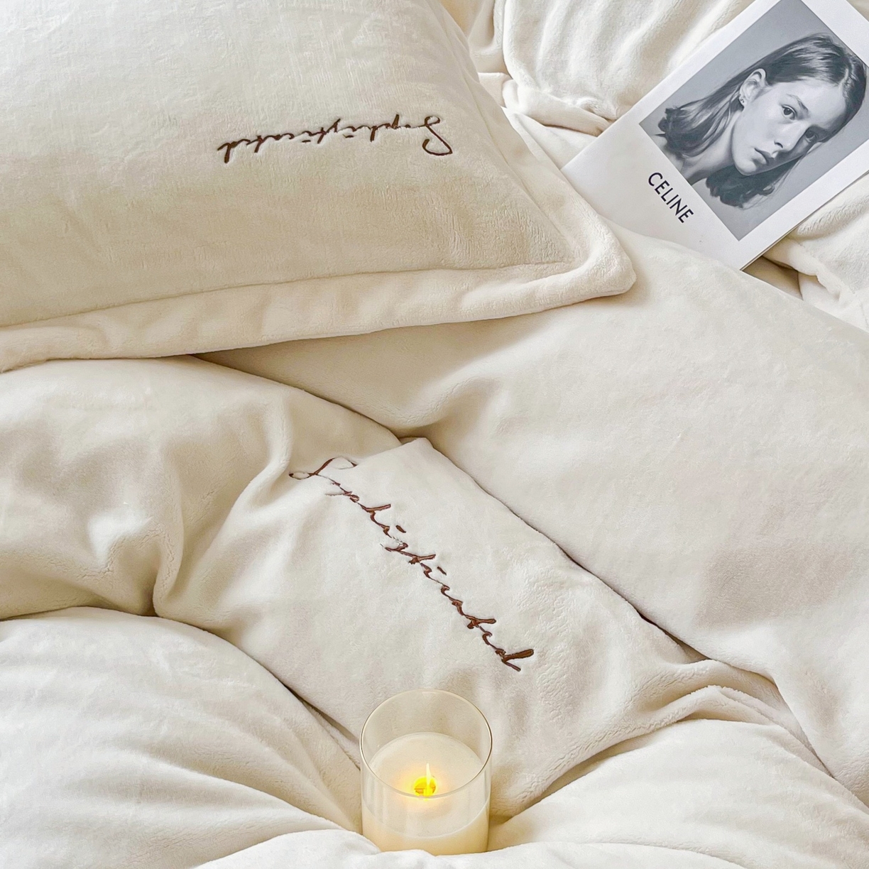 91家纺网 家纺一手货源 找家纺 庭笙 2025新款加厚牛奶绒8斤/9斤纯色蓄热保暖四件套-米莱 米莱-米