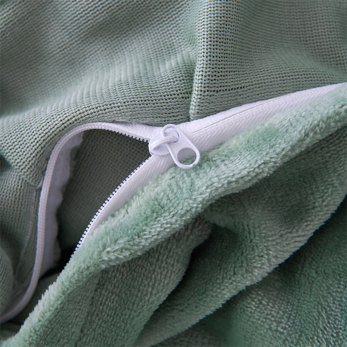 91家纺网 家纺一手货源 找家纺 畅畅家纺 2025新款11斤纯色韩版冬季超柔加厚牛奶花边床盖四件套 果绿