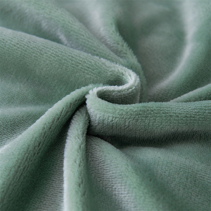 91家纺网 家纺一手货源 找家纺 畅畅家纺 2025新款11斤纯色韩版冬季超柔加厚牛奶花边床盖四件套 果绿