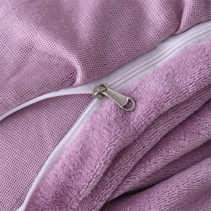 91家纺网 家纺一手货源 找家纺 畅畅家纺 2025新款11斤纯色韩版冬季超柔加厚牛奶花边床盖四件套 罗兰紫