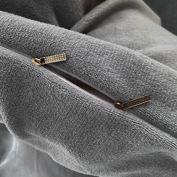 91家纺网 家纺一手货源 找家纺 茉礼 2025新款心动蝴蝶结A类加厚牛奶绒四件套毛巾绣四件套 心动灰