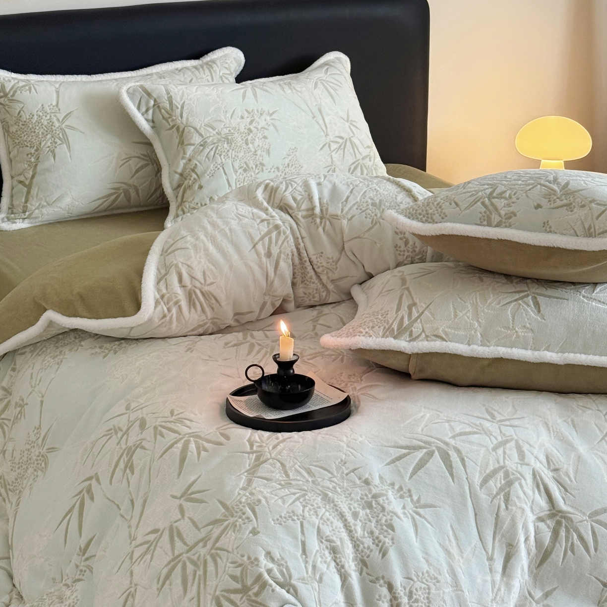 91家纺网 家纺一手货源 找家纺 沐棉家居 2025新款高克重立体雕花牛奶绒保暖四件套 雅致