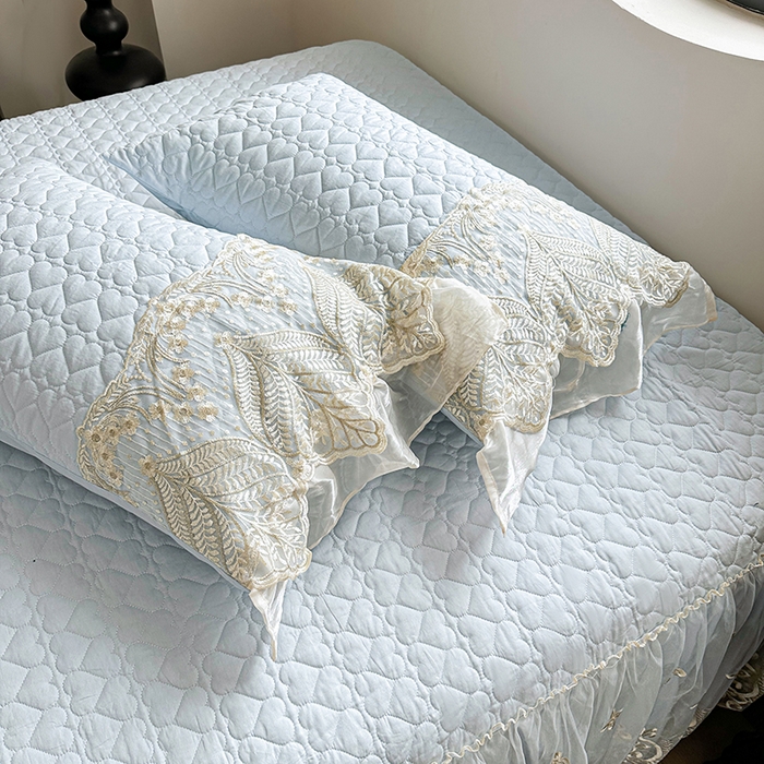 91家纺网 家纺一手货源 找家纺 罗艺轩 2025新款全棉纯棉蕾丝刺绣琉璃单床裙床裙单件（1.5m控价135起、1.8m控价140起、1.8*2.2m控价145起、2.0m控价150起） 琉璃-天蓝