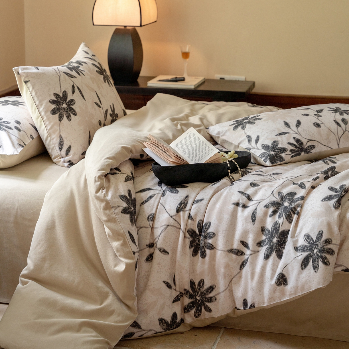 91家纺网 家纺一手货源 找家纺 （总）禾时 2025新款全棉贡缎磨毛数码印花四件套