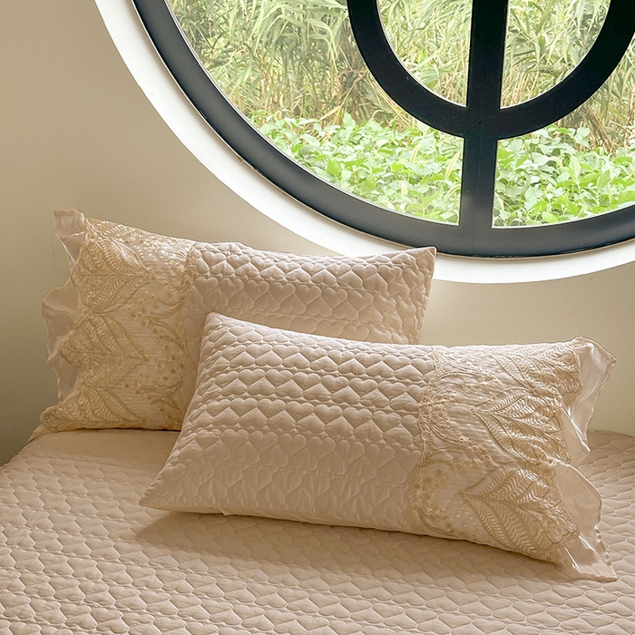 91家纺网 家纺一手货源 找家纺 罗艺轩 2025新款全棉纯棉蕾丝刺绣琉璃单床裙床裙单件（1.5m控价135起、1.8m控价140起、1.8*2.2m控价145起、2.0m控价150起） 琉璃-香槟