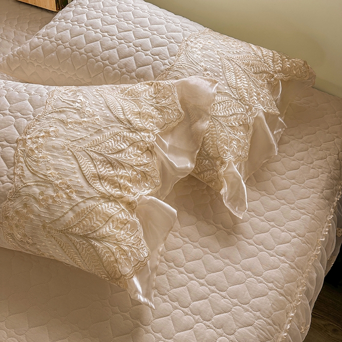 91家纺网 家纺一手货源 找家纺 罗艺轩 2025新款全棉纯棉蕾丝刺绣琉璃单床裙床裙单件（1.5m控价135起、1.8m控价140起、1.8*2.2m控价145起、2.0m控价150起） 琉璃-香槟