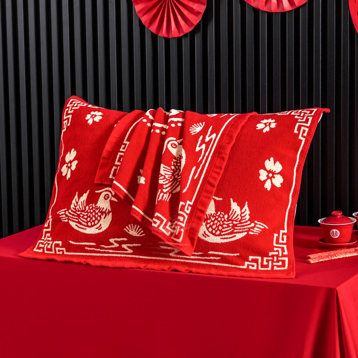 91家纺网 家纺一手货源 找家纺 （总）美宜家 2025新款全棉毛圈防滑隔脏婚庆老式全棉枕巾