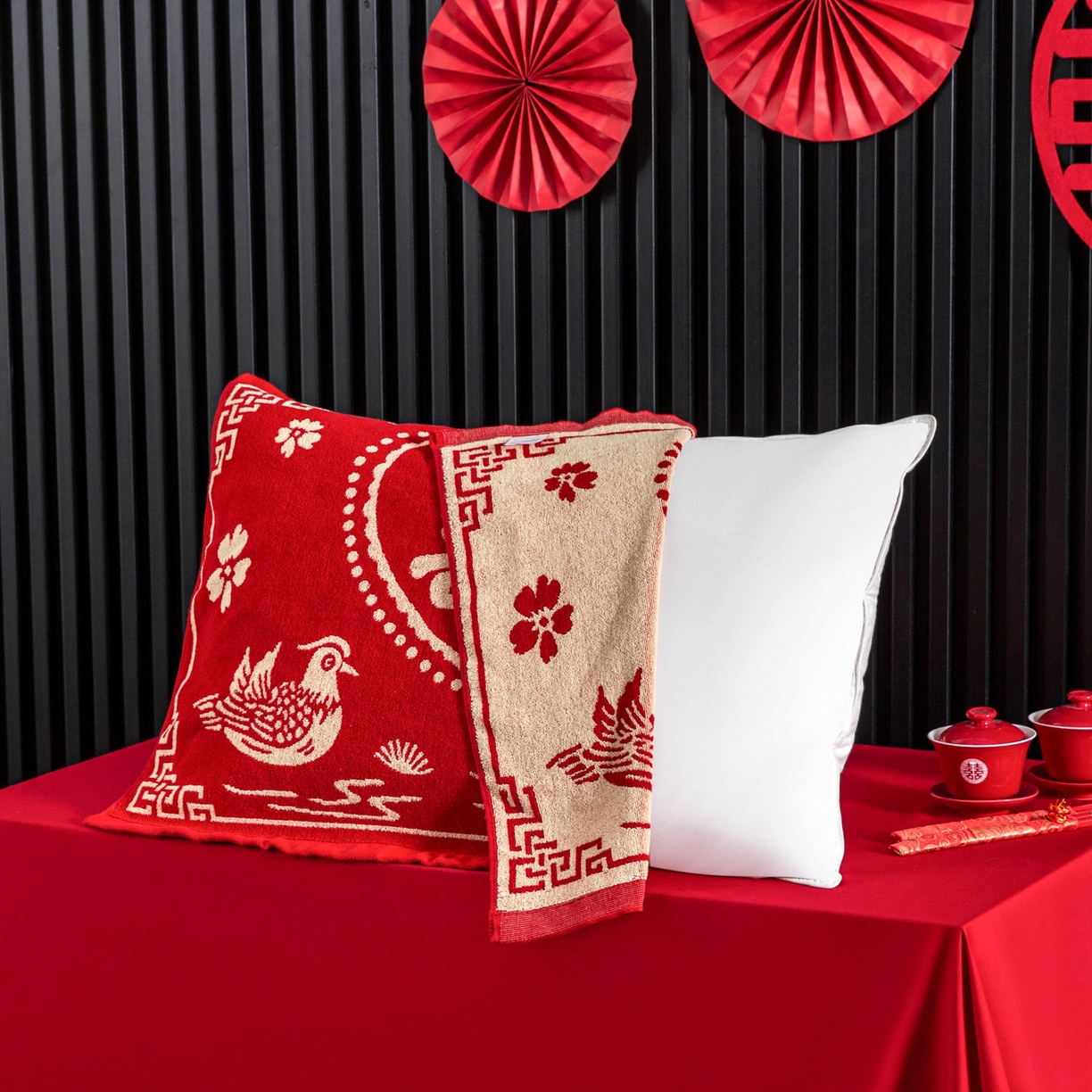 91家纺网 家纺一手货源 找家纺 （总）美宜家 2025新款全棉毛圈防滑隔脏婚庆老式全棉枕巾