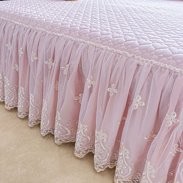 91家纺网 家纺一手货源 找家纺 罗艺轩 2025新款全棉纯棉蕾丝刺绣琉璃单床裙床裙单件（1.5m控价135起、1.8m控价140起、1.8*2.2m控价145起、2.0m控价150起） 琉璃-紫