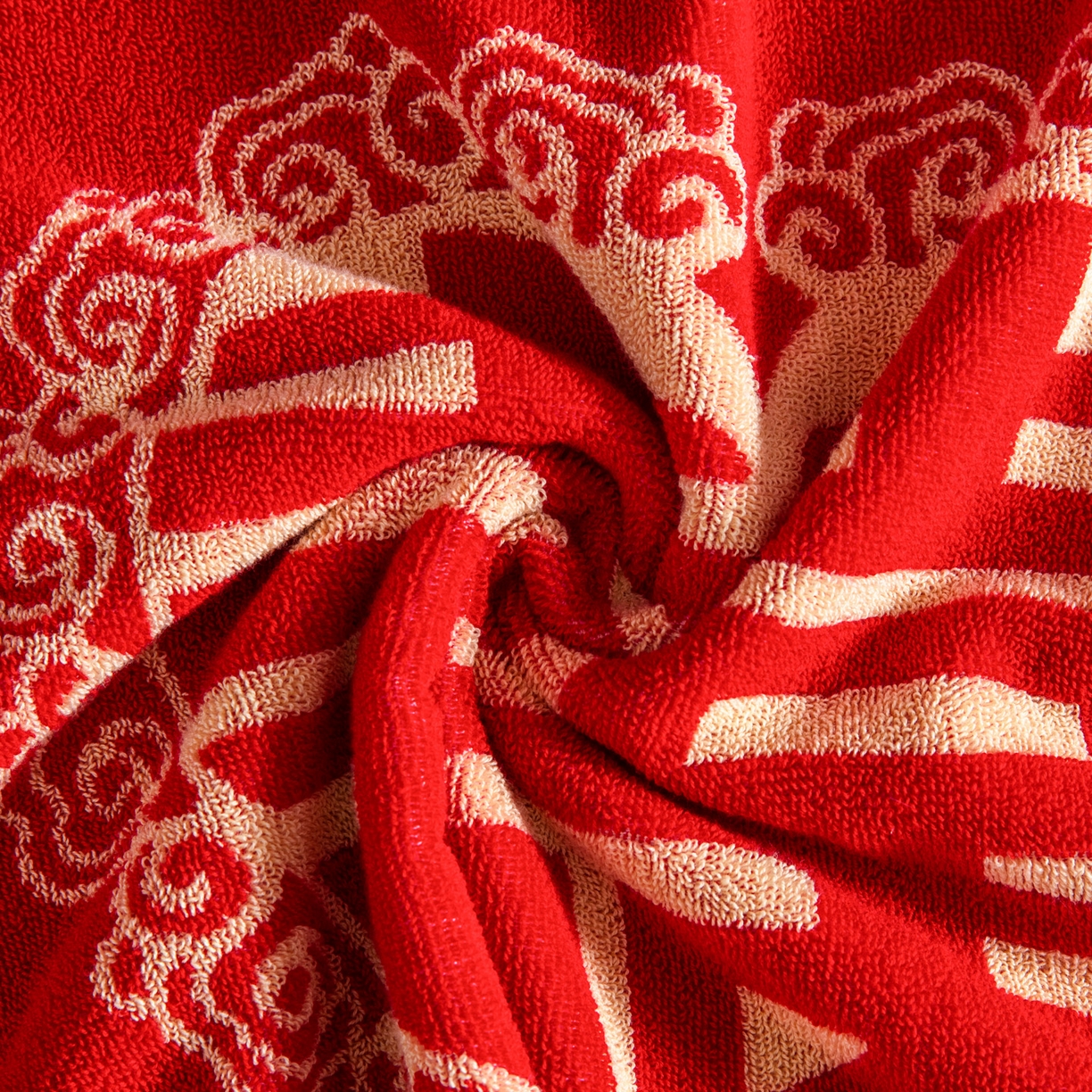 91家纺网 家纺一手货源 找家纺 美宜家 2025新款全棉毛圈防滑隔脏婚庆老式全棉枕巾 喜上加喜