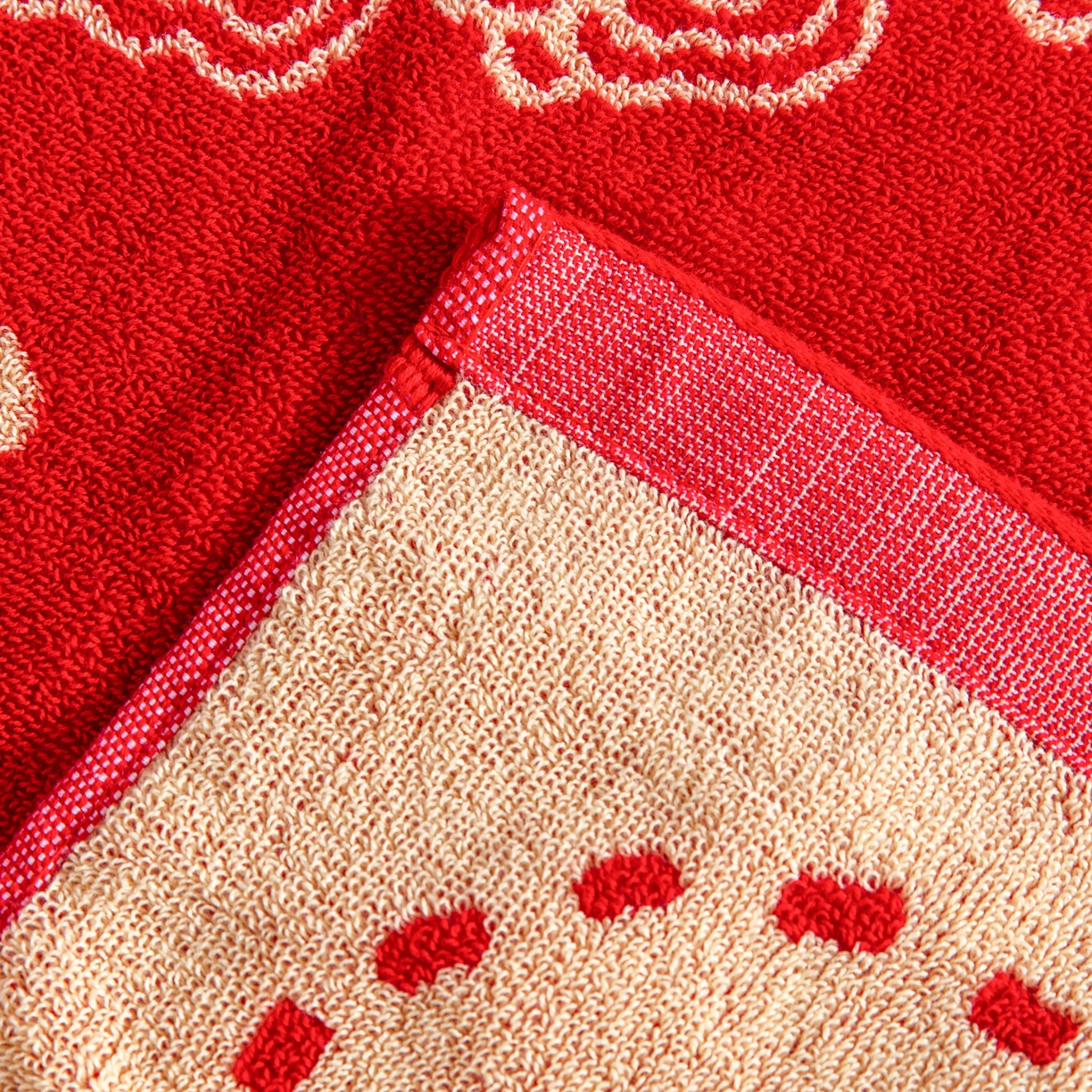 91家纺网 家纺一手货源 找家纺 美宜家 2025新款全棉毛圈防滑隔脏婚庆老式全棉枕巾 喜上加喜