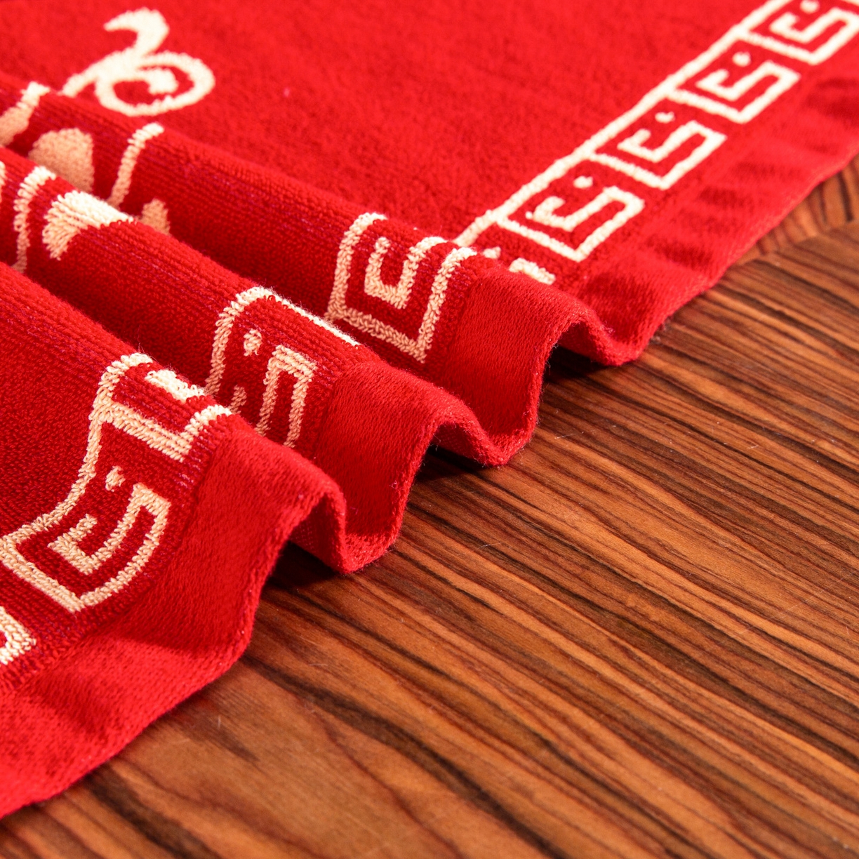 91家纺网 家纺一手货源 找家纺 美宜家 2025新款全棉毛圈防滑隔脏婚庆老式全棉枕巾 永结同心