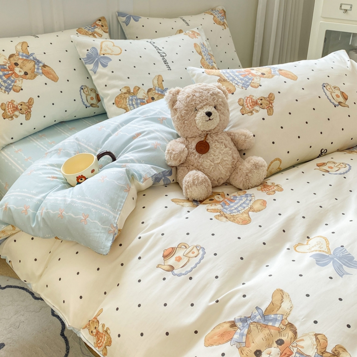 91家纺网 家纺一手货源 找家纺 红日子纺织品 2025新款A类全棉印花单被套 洛可可