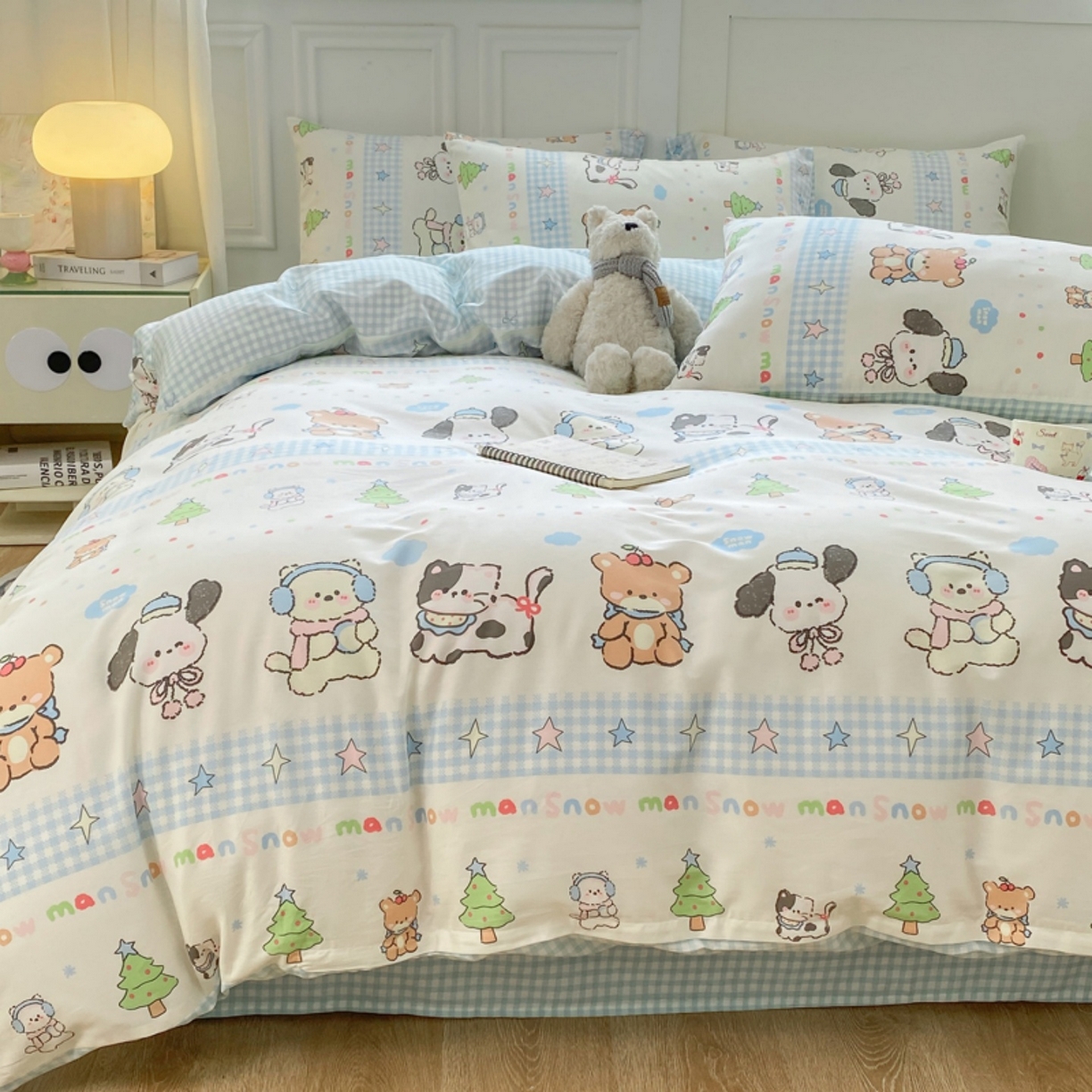 91家纺网 家纺一手货源 找家纺 红日子纺织品 2025新款A类全棉印花单被套 宠物陪伴