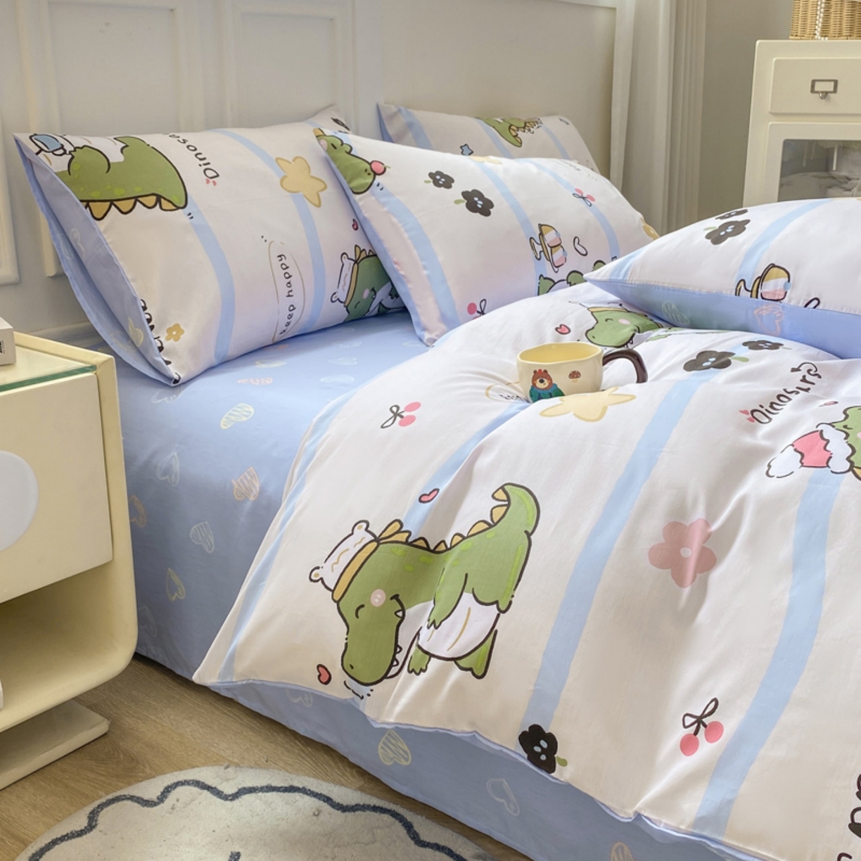 91家纺网 家纺一手货源 找家纺 红日子纺织品 2025新款A类全棉印花单被套 巴比龙