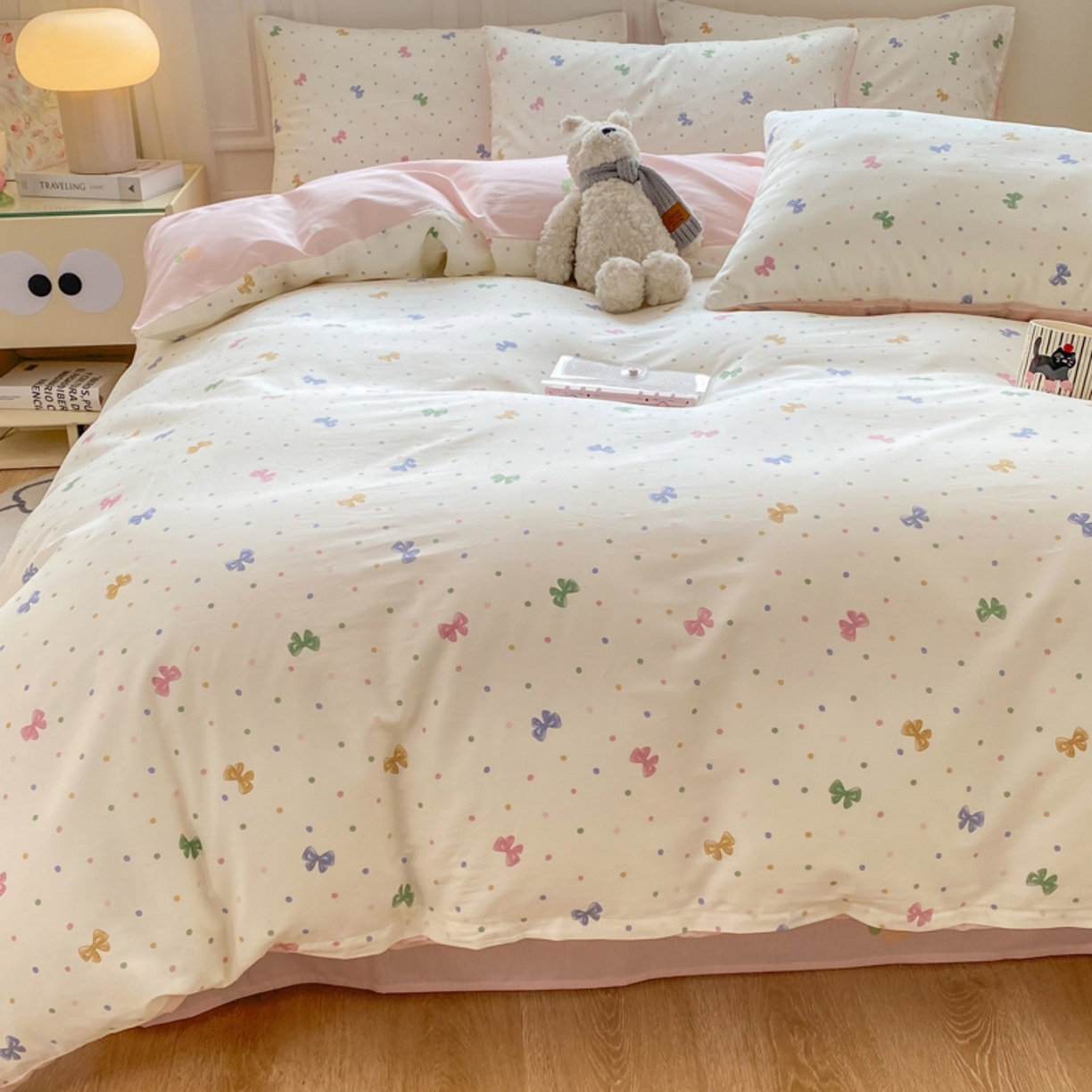 91家纺网 家纺一手货源 找家纺 红日子纺织品 2025新款A类全棉印花单被套 甜心情节