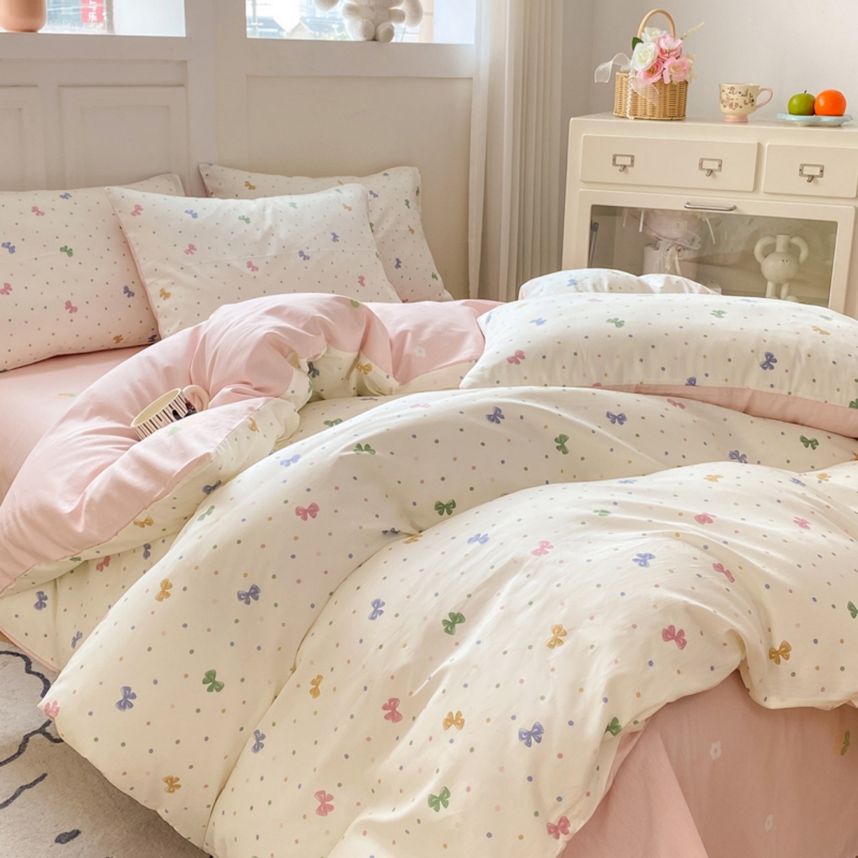 91家纺网 家纺一手货源 找家纺 红日子纺织品 2025新款A类全棉印花单被套 甜心情节