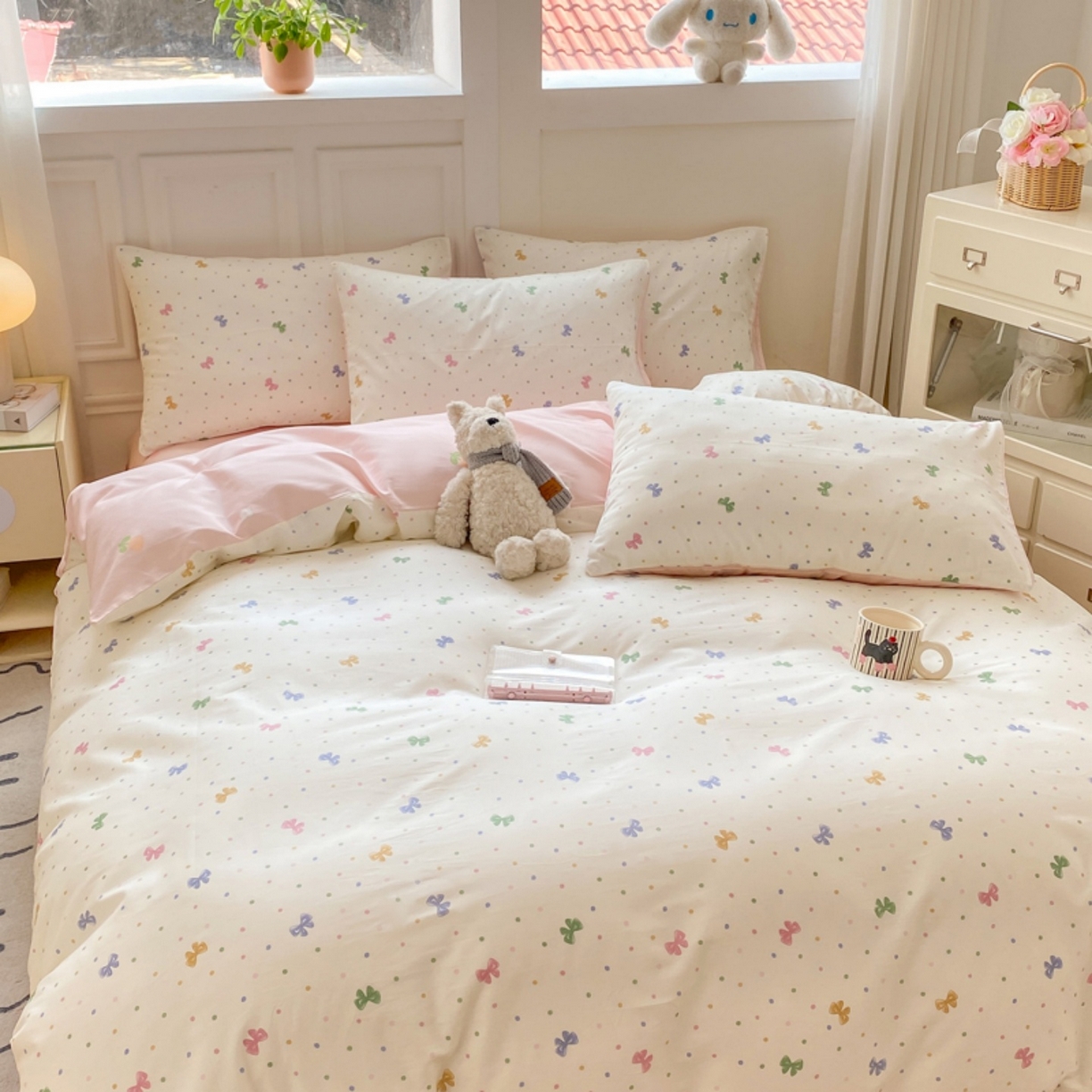 91家纺网 家纺一手货源 找家纺 红日子纺织品 2025新款A类全棉印花单被套 甜心情节