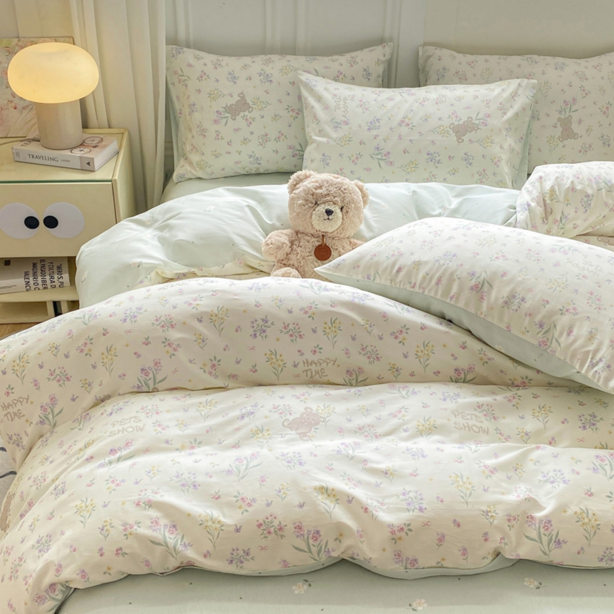 91家纺网 家纺一手货源 找家纺 红日子纺织品 2025新款A类全棉印花单被套 花园宝贝