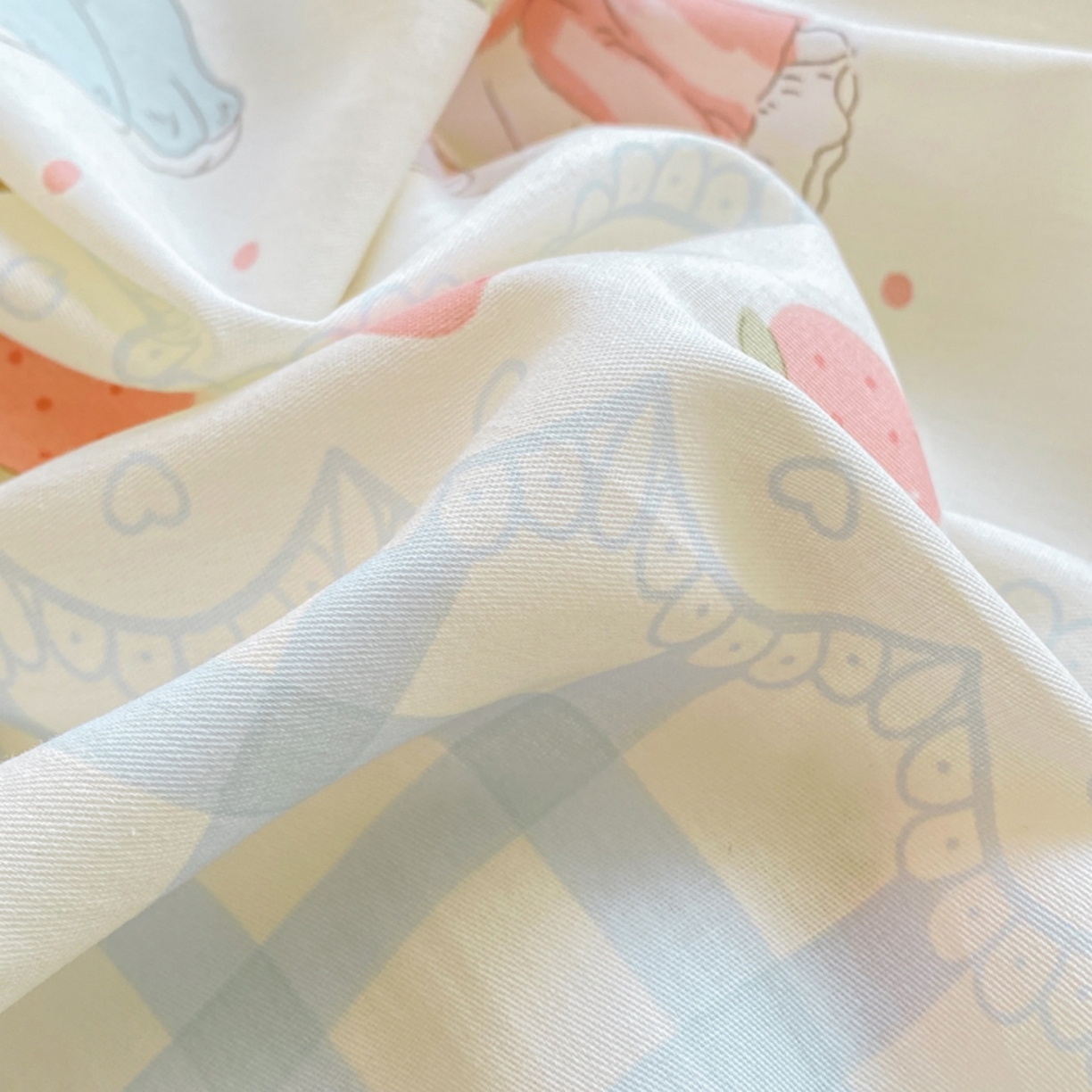 91家纺网 家纺一手货源 找家纺 红日子纺织品 2025新款A类全棉印花单被套 可爱兔