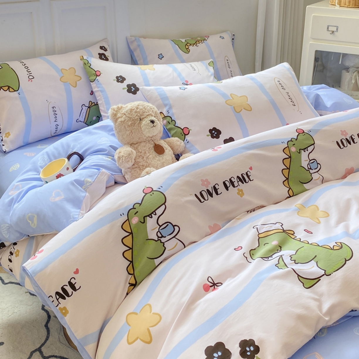 91家纺网 家纺一手货源 找家纺 红日子纺织品 2025新款A类全棉印花单被套 巴比龙