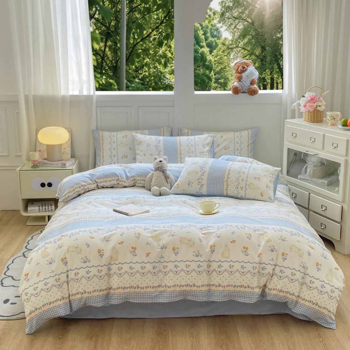 91家纺网 家纺一手货源 找家纺 红日子纺织品 2025新款A类全棉印花单被套 花宠乐章