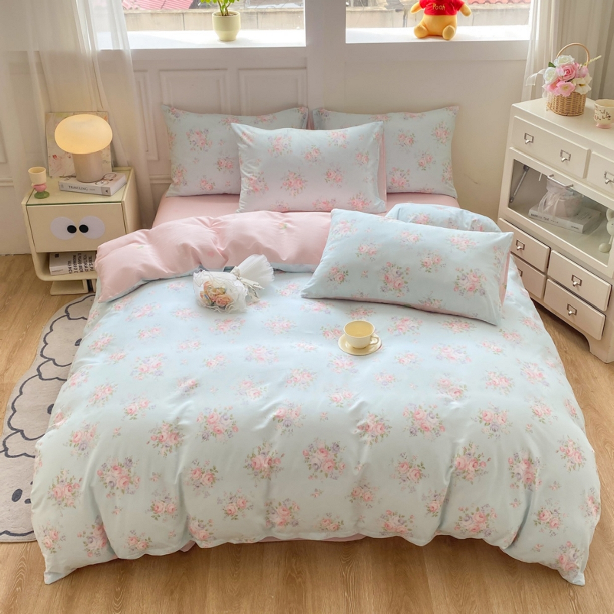 91家纺网 家纺一手货源 找家纺 红日子纺织品 2025新款A类全棉印花单被套 畅游花海