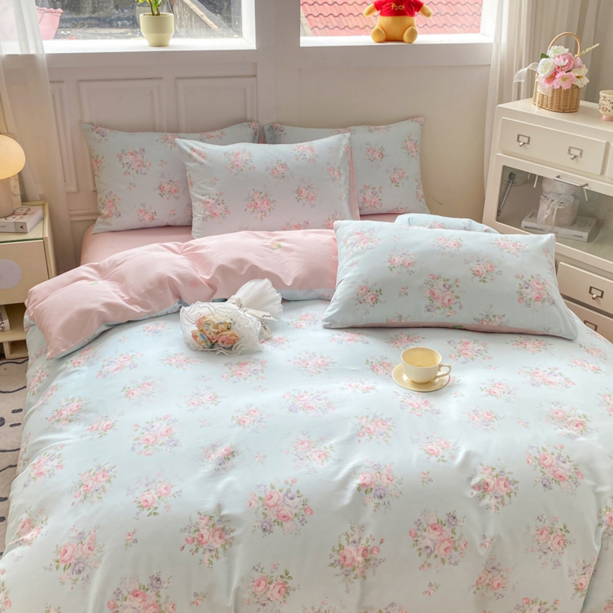 91家纺网 家纺一手货源 找家纺 红日子纺织品 2025新款A类全棉印花单被套 畅游花海