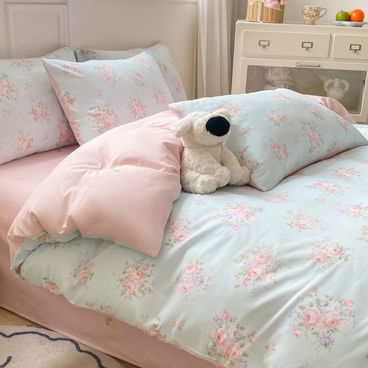 91家纺网 家纺一手货源 找家纺 红日子纺织品 2025新款A类全棉印花单被套 畅游花海