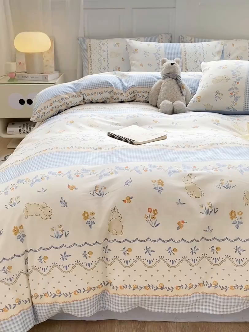 91家纺网 家纺一手货源 找家纺 红日子纺织品 2025新款A类全棉印花单被套 花宠乐章