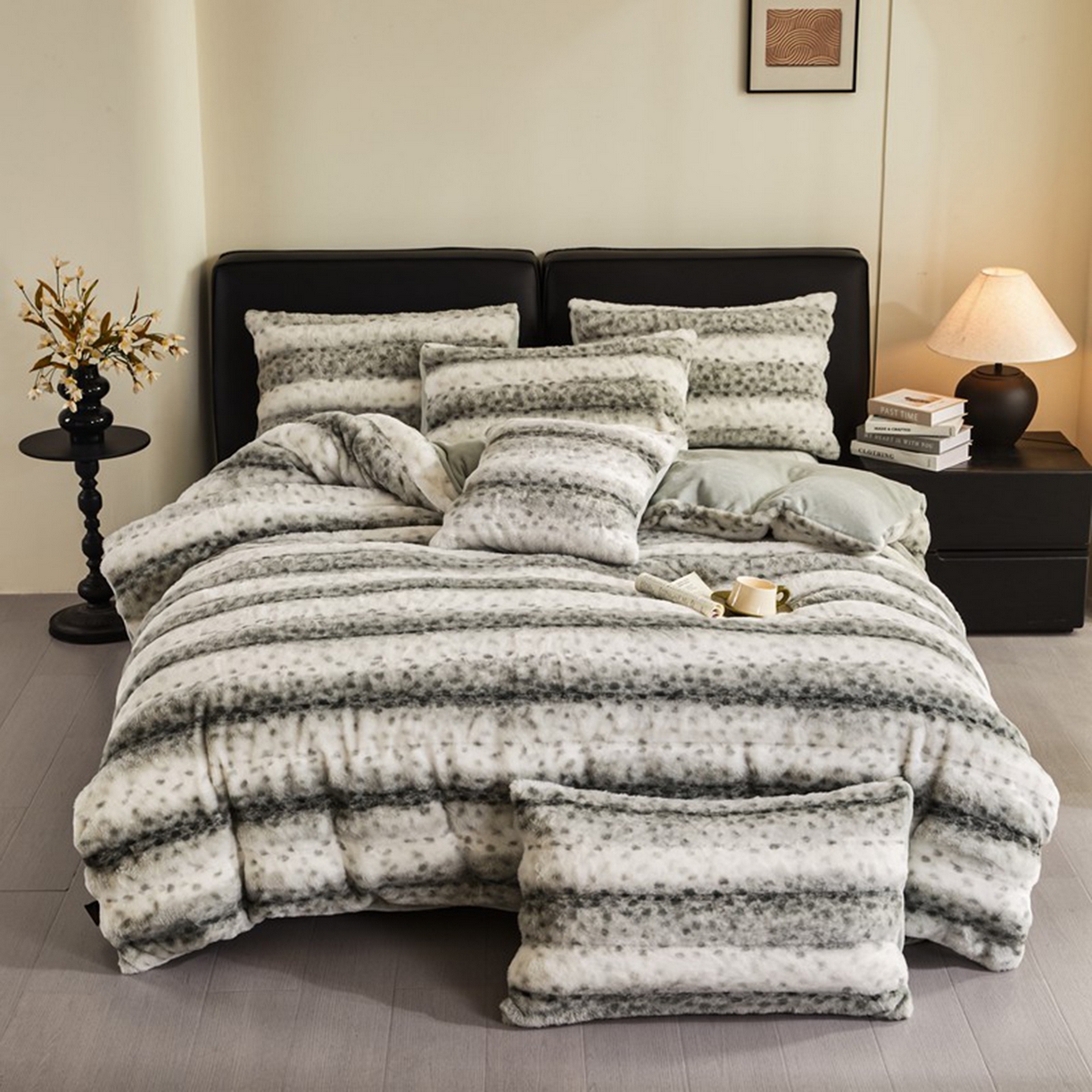 91家纺网 家纺一手货源 找家纺 锦禾穗 2025新款丹麦貂米卡380克兔绒牛奶绒四件套 绿色