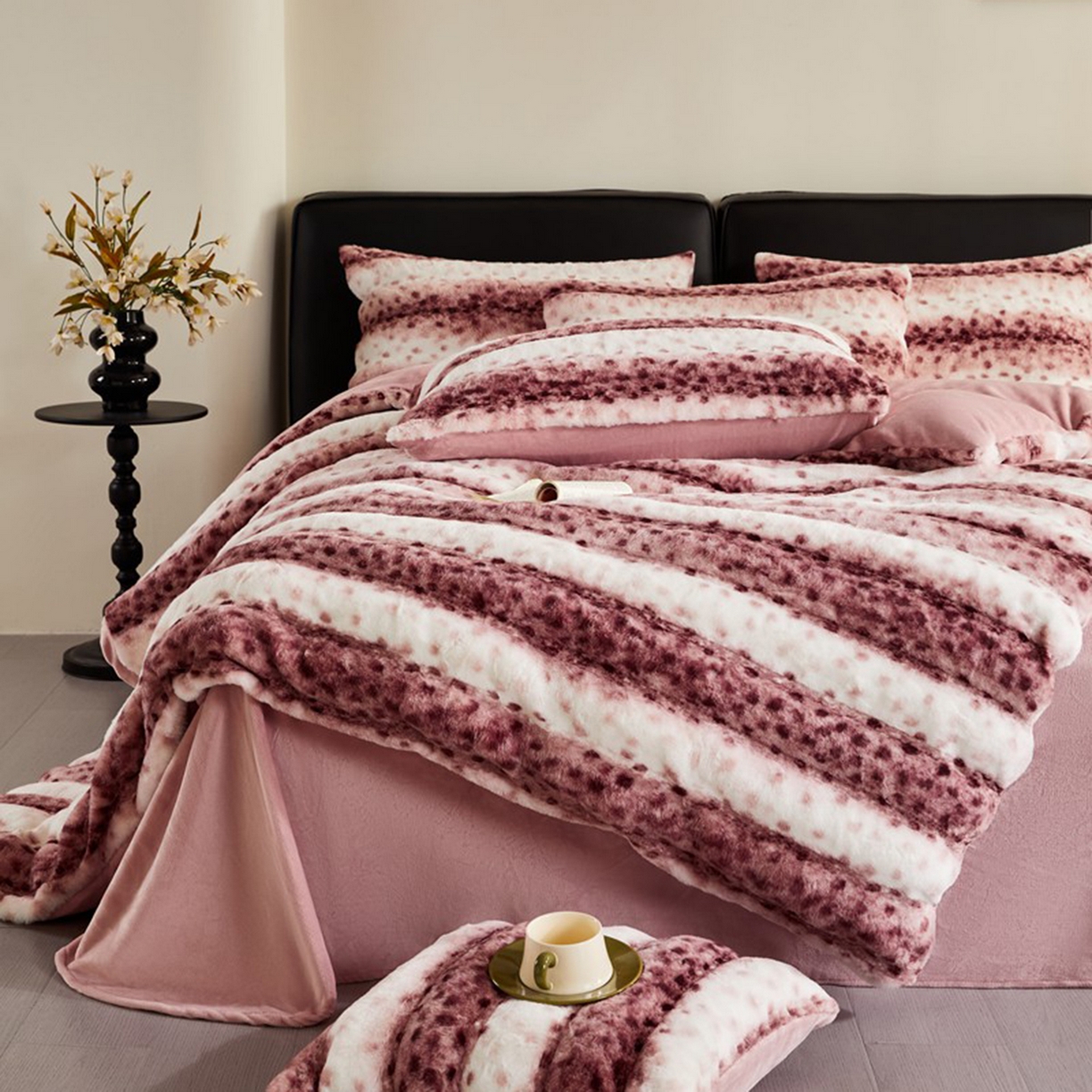 91家纺网 家纺一手货源 找家纺 （总）锦禾穗 2025新款丹麦貂米卡380克兔绒牛奶绒四件套