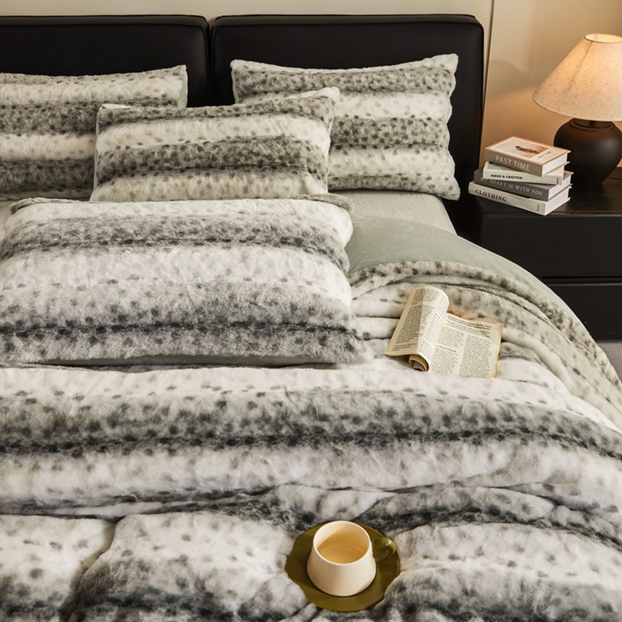 91家纺网 家纺一手货源 找家纺 锦禾穗 2025新款丹麦貂米卡380克兔绒牛奶绒四件套 绿色