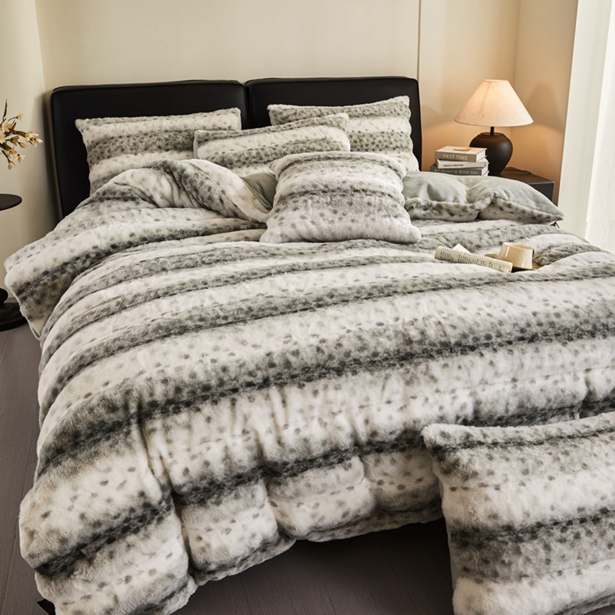 91家纺网 家纺一手货源 找家纺 锦禾穗 2025新款丹麦貂米卡380克兔绒牛奶绒四件套 绿色