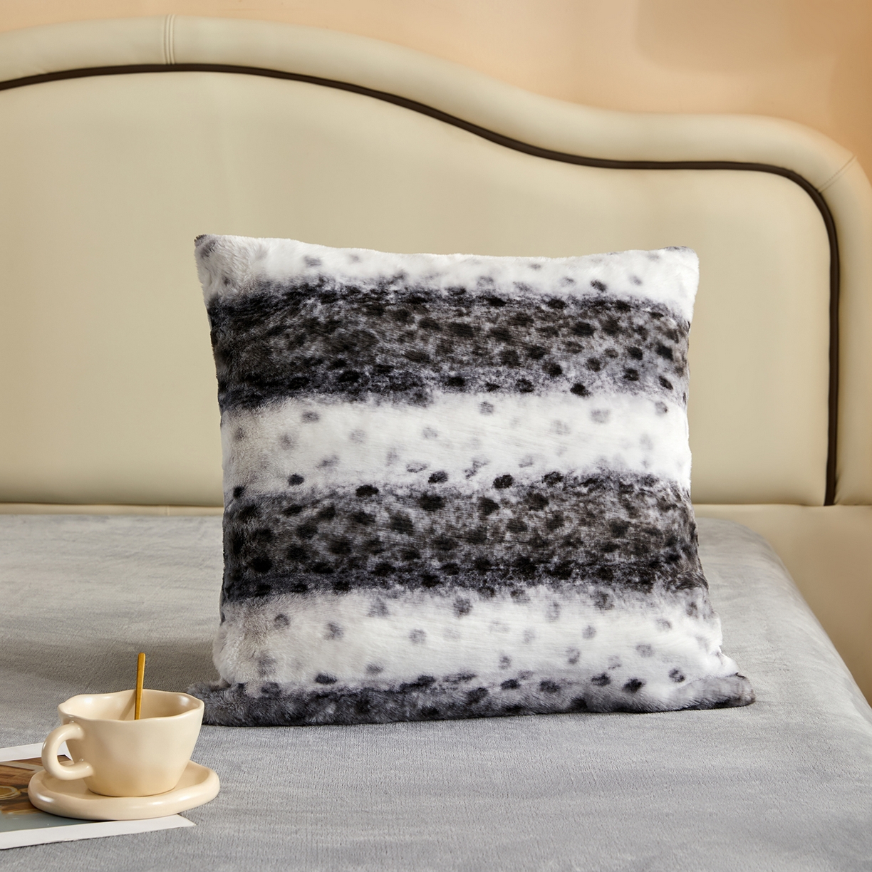 91家纺网 家纺一手货源 找家纺 锦禾穗 2025新款丹麦貂米卡380克兔绒牛奶绒四件套 深灰色