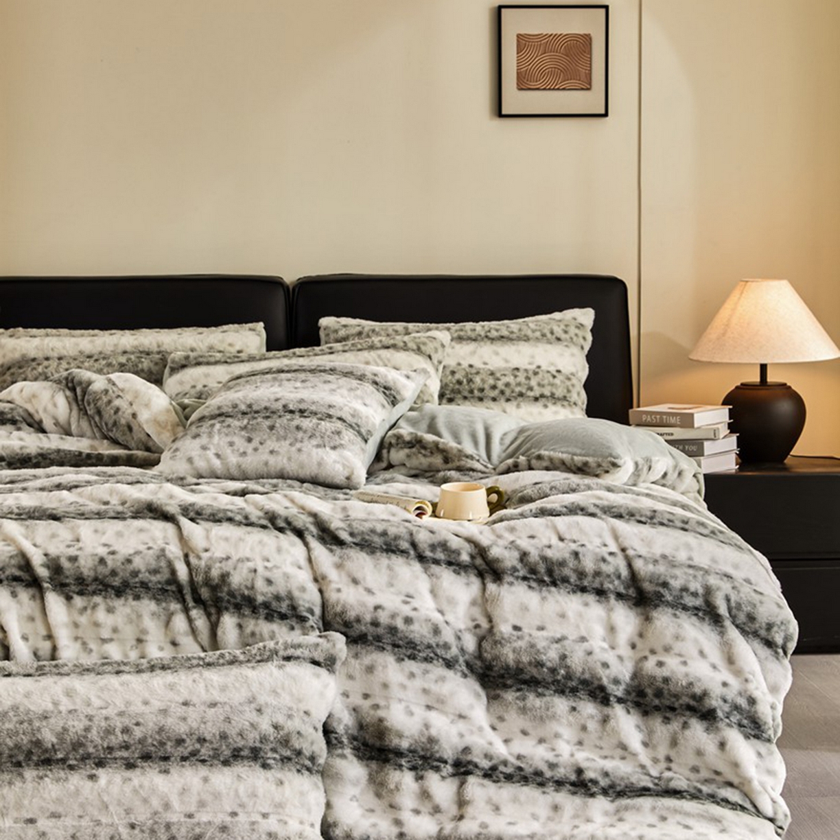 91家纺网 家纺一手货源 找家纺 锦禾穗 2025新款丹麦貂米卡380克兔绒牛奶绒四件套 绿色