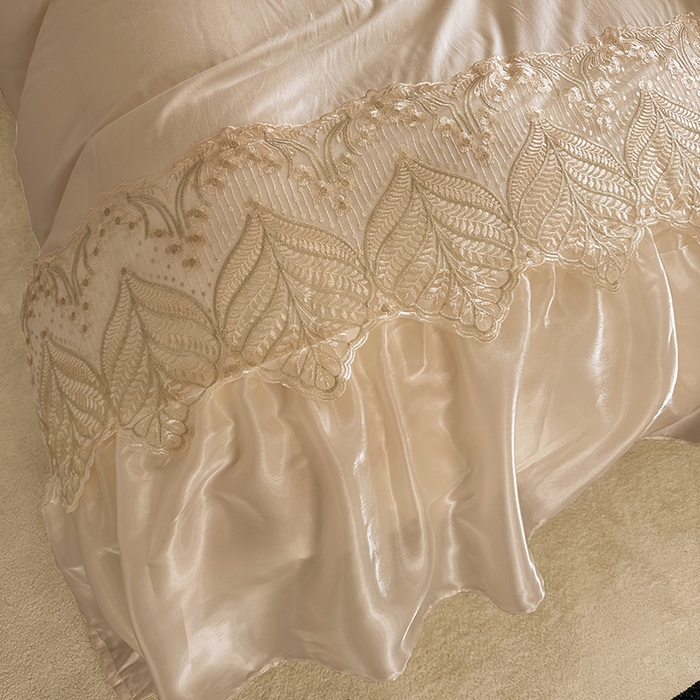 91家纺网 家纺一手货源 找家纺 罗艺轩 2025新款全棉纯棉蕾丝刺绣琉璃床裙四件套（1.5m控价288起、1.8m控价293起、1.8m加大控价303起、1.8*2.2m控价298起、1.8*2.2m加大控价308起、2.0m控价3