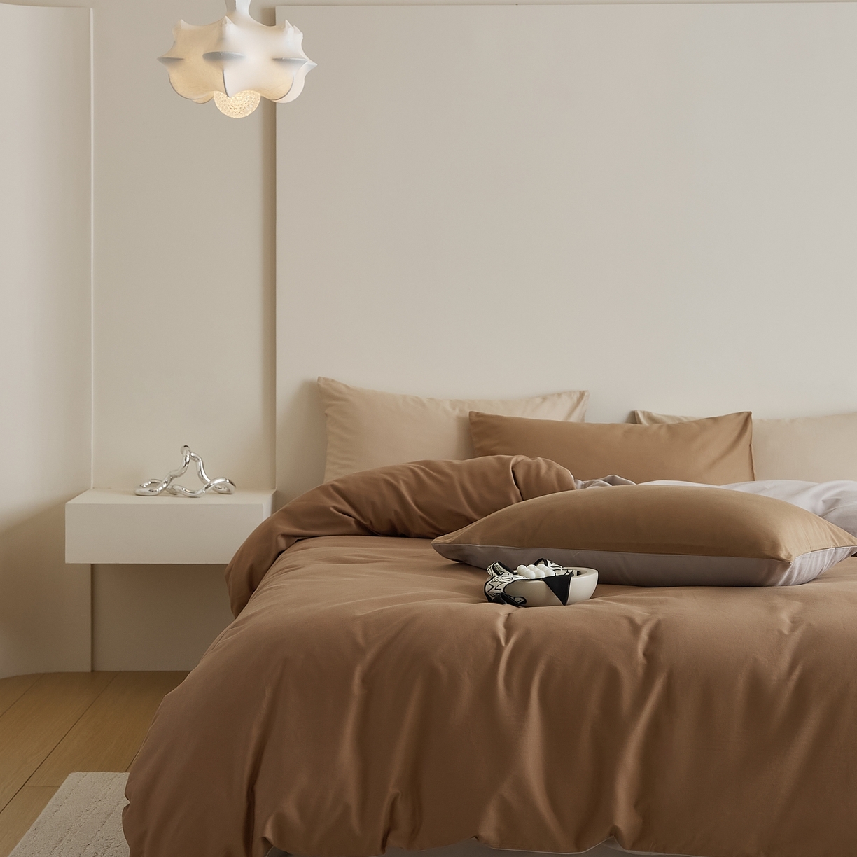 91家纺网 家纺一手货源 找家纺 （总）禾时 2025新款A类全棉纯棉贡缎磨毛双拼色四件套