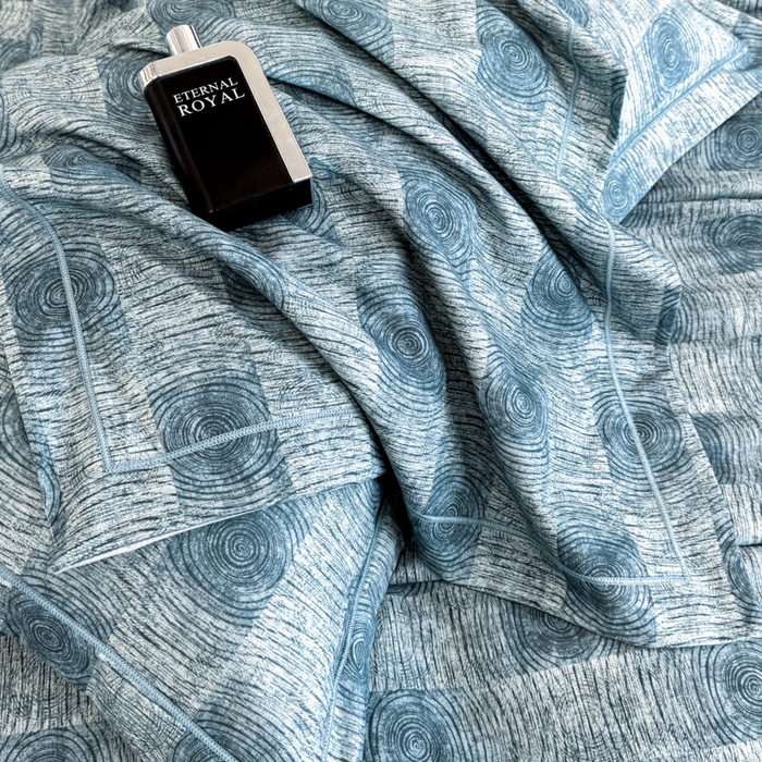 91家纺网 家纺一手货源 找家纺 2025年新款全棉长绒棉数码印花四件套 菲尔顿-蓝