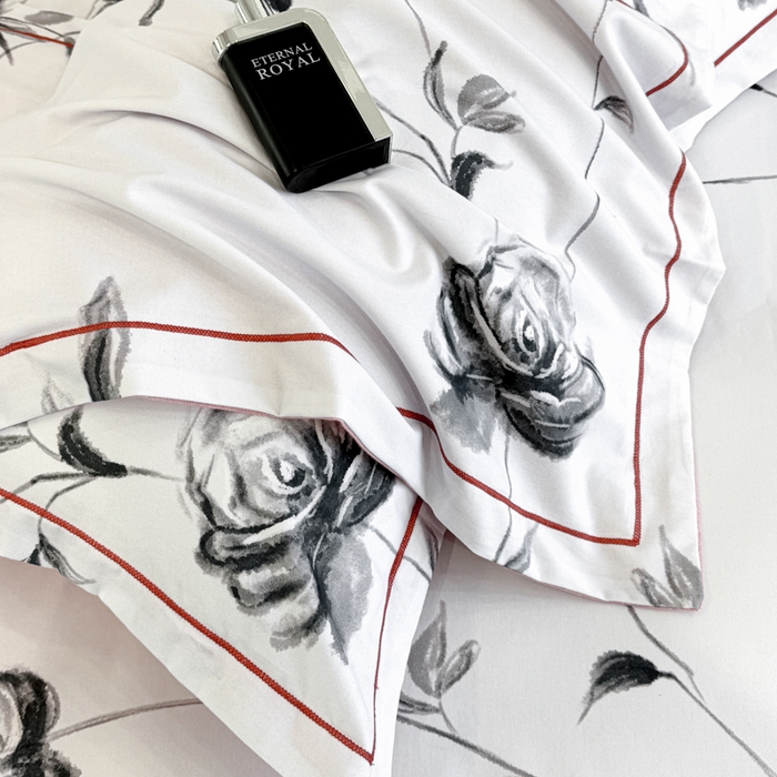 91家纺网 家纺一手货源 找家纺 2025年新款全棉长绒棉数码印花四件套 藤曼玫瑰