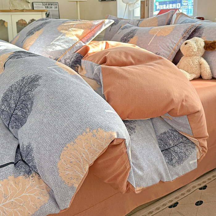 91家纺网 家纺一手货源 找家纺 （总）优选直播新款全棉磨毛喷气印花四件套加厚纯棉三件套（一字绣工艺款）学生三件套